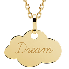 Wolk medaillon gegraveerd - 9K geelgoud - Lovely Yours Collectie - Edenly Yours