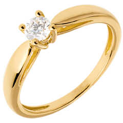 Zarter Solitär in Gelbgold - 0.26 Karat