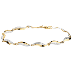 Diamant-Armband Kordel - Gelbgold mit 22 Diamanten