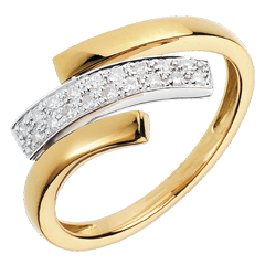 Ring Katzenspuren - Gelbgold und Weißgold