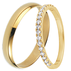 Zestaw obrączek Pure & Bettina – Złoto żółte & diamenty – 18 karatów Zestaw obrączek Pure & Bettina – Złoto żółte & diamenty – 18 karatów