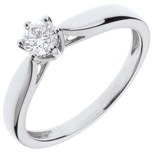 18K White Gold Roseau Solitaire 6 prong diamond