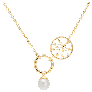 Collana Abbondanza - Albero della vita - oro giallo 9 carati e perla