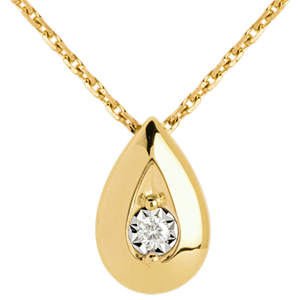 Collana Goccia - Oro giallo - 9 carati - Diamante