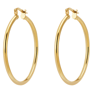 Medium thick hoop earrings – diameter 30– yellow gold 18 carat 