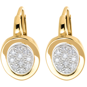 Studded alcove earrings paved white and yellow gold - 0.24 carat - 20diamonds