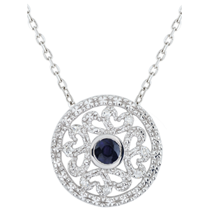 White Gold Kiona Pendant with diamonds and sapphires