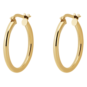 Medium thick hoop earrings – diameter 15mm – yellow gold 18 carat 