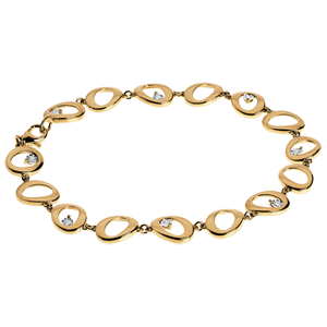 Pendant bracelet yellow gold - 8 diamonds