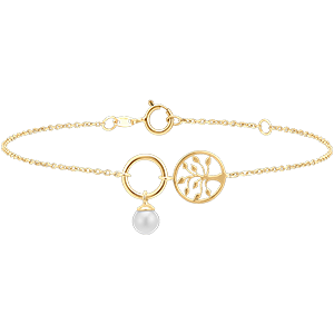 Bracelet Abondance - Arbre de vie - or jaune 9 carats et perle