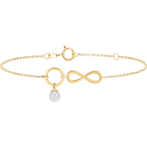 Bracelet Abondance - Infini - or jaune 9 carats et perle