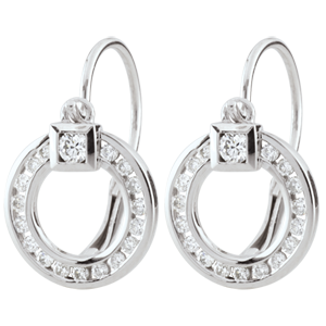 Pendientes Duende - oro blanco 18 quilates