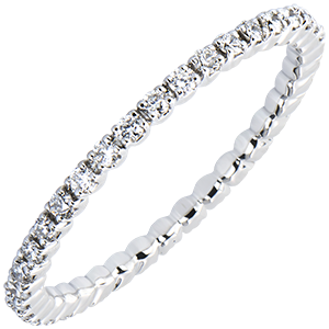 Alliance Origine - Serti Griffes Tour Complet - or blanc 18 carats et diamants