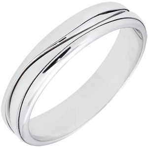 Ring Love - white gold wedding ring for men - 9 carats