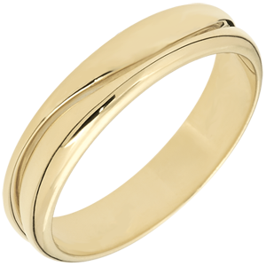 Love Ring - golden yellow wedding ring for men - 18 carat