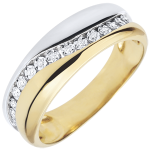 Ring Amour - Diamantenschwarm - Weiß- und Gelbgold - 18 Karat