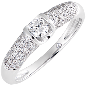 Anello di fidanzamento Destino - Diana - oro bianco 18 carati e diamanti