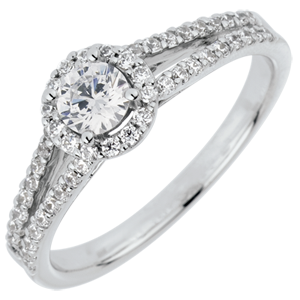 Anello di fidanzamento Destino - Giuseppina - Oro bianco - 18 carati - Diamante centrale - 0.3 carati