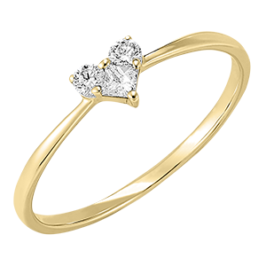 Anello Prezioso Segreto - Mini Lovely - oro giallo 9 carati e diamanti