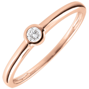 Anello Solitario Mio Diamante – Oro rosa – 0.08 carati – oro rosa 9 carati