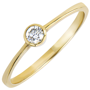 Anello Solitario Origine - Innocenza - oro giallo 18 carati e diamante