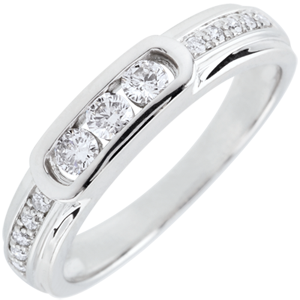 Anello Trilogy Helwen - Oro bianco - 18 carati - 13 Diamanti - 0.24 carati