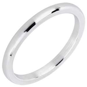 Anillo de matrimonio 2 mm « l’Atelier » 20738 - Oro blanco pulido 18 quilates - Abombado