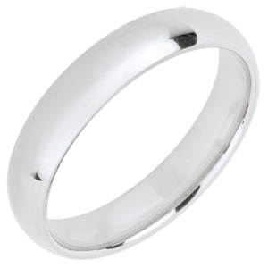 Anillo de matrimonio 4 mm « l’Atelier » 20020 - Oro blanco pulido 18 quilates - Estándar