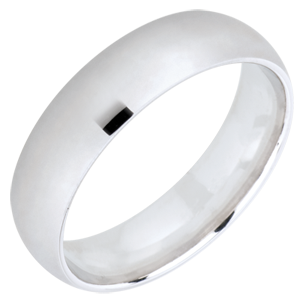 Anillo de matrimonio 5 mm « l’Atelier » 20021 - Oro blanco pulido 18 quilates - Estándar