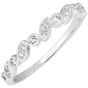 Anillo de Matrimonio Mirada Levante - variación - oro blanco de 18 quilates y diamantes