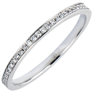 Anillo de Matrimonio Origen - Engaste en Granete - oro blanco de 9 quilates y diamantes