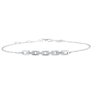 Armband Oriëntale Uitstraling - Cubaanse schakel - 18 karaat witgoud en diamanten