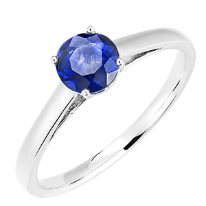 « L'Atelier » Nº168404 - Ring White gold 9 carats - Blue Sapphire round 1 Carats