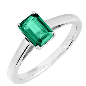 « L'Atelier » Nº169204 - Ring White gold 9 carats - Emerald Baguette 1 Carats