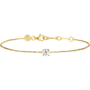 « L'Atelier » Nº200005 - Armband Geelgoud 18 karaat - Diamant rond 0.3 Karaat - Ketting Venetiaans