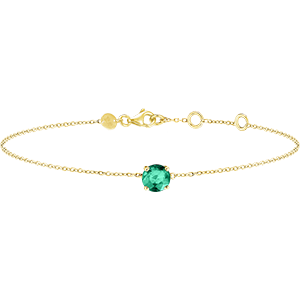 « L'Atelier » Nº200770 - Bracelet Yellow gold 9 carats - Emerald round 0.3 Carats - Chain Rolo