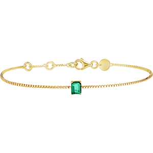 « L'Atelier » Nº200838 - Bracelet Yellow gold 9 carats - Emerald Baguette 0.3 Carats - Chain Venetian