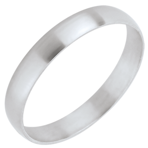 « L'Atelier » Nº20331 - Wedding rings 3 mm White gold polished 18 carats - D-shaped