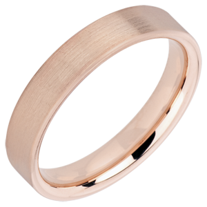 « L'Atelier » Nº20460 - Wedding rings 4 mm Pink gold threaded 18 carats - Ribbon