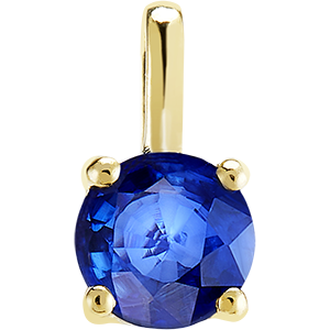 « L'Atelier » Nº205858 - Pendant Yellow gold 9 carats - Blue Sapphire round 0.3 Carats - No Chain