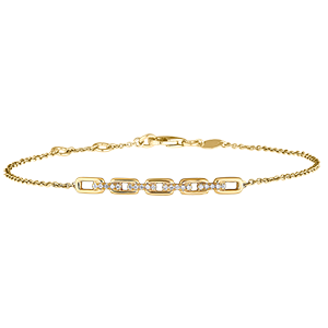 Armband Auge des Orients - Kubanische Kettenglieder - 18 Karat Gelbgold und Diamanten