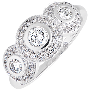 Bague de fiançailles Destinée - Trianon - or blanc 9 carats et diamants