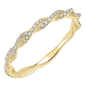 Bague Fraîcheur - Olympe diamantée- or jaune 18 carats et diamants