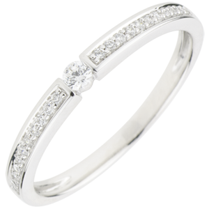 Bague Solitaire Ultima - or blanc 18 carats