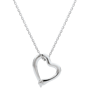 Necklace Imaginary walk - Snake of love - small model - white gold diamond- 18 carats