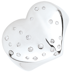 Starry Heart Ring - Silver and diamonds