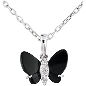 Pendentif Clair Obscure - Onyx Butterfly