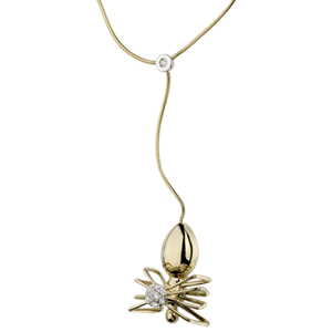 Necklace Imaginary Walk - Spider Queen - yellow gold and diamonds