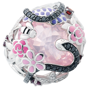 Ring Imaginary Walk - Pink Paradise - Silver, diamonds and fine stones