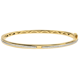 Bangle Bracelet Promise - yellow gold and diamonds - 18 carats